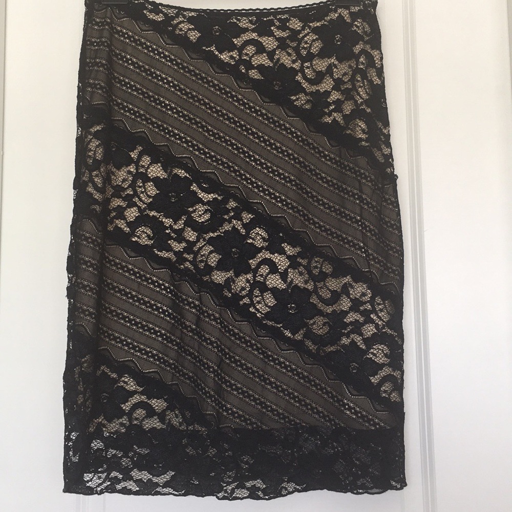 Brand New Black Lace with Nude Lining Skirt